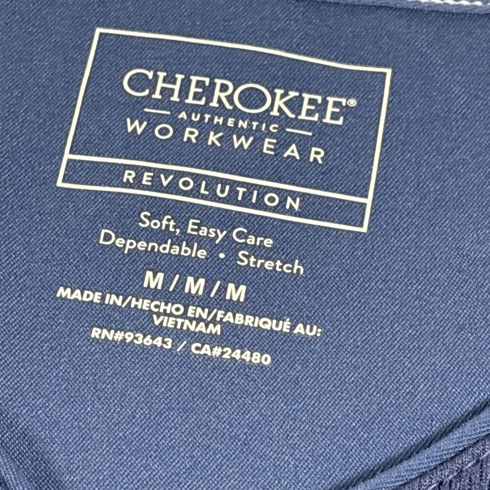Cherokee Modern Classic Revolution V-Neck Scrub Top Navy Blue Size Medium - Picture 5 of 13